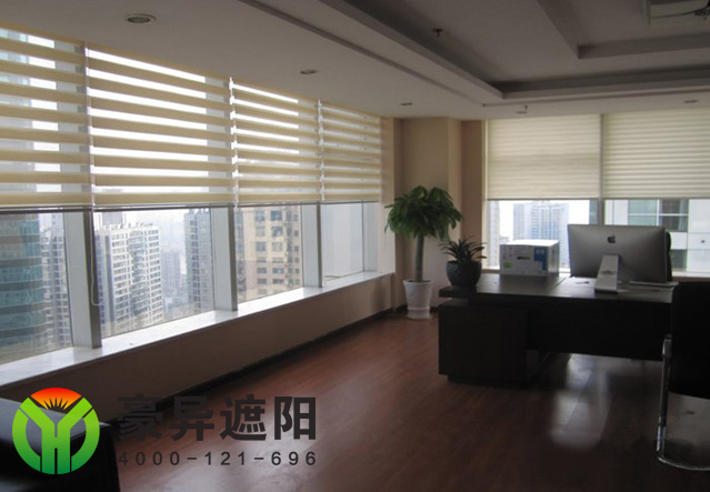 办公室电动柔纱帘,豪异上海电动窗帘厂家,豪异遮阳,4000-121-696