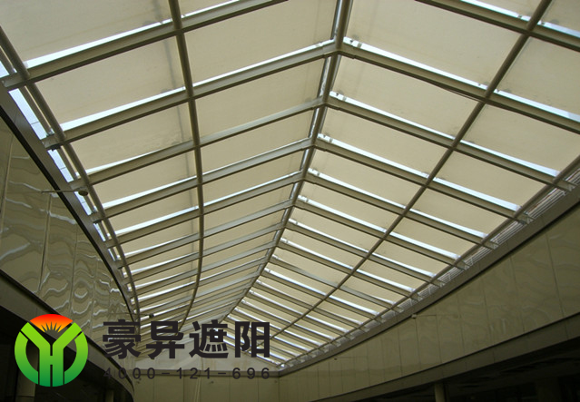 玻璃顶电动遮阳帘,FSS电动天棚帘,豪异上海天棚帘厂家,4000-121-696