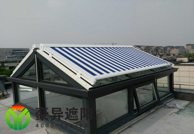 玻璃阳光房遮阳帘,户外电动天幕,豪异上海电动遮阳帘厂家,4000-121-696