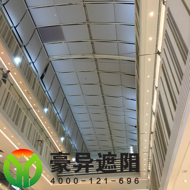 玻璃电动天棚帘,顶棚玻璃电动窗帘,豪异上海天棚帘厂家,4000-121-696
